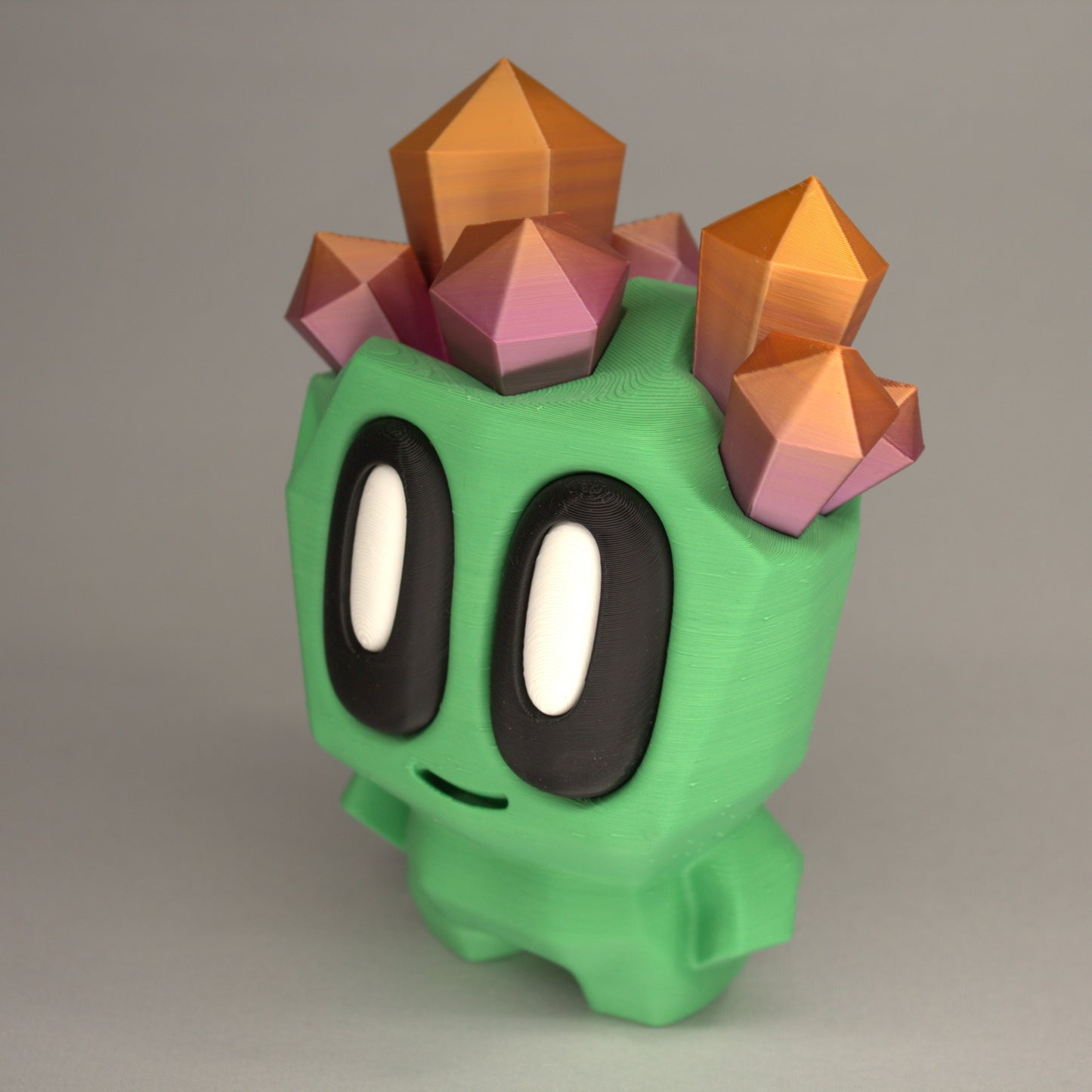 Geode Head Rock Pal – 3D Printed Collectible in Rainbow Primary Colors | Cute Desk Toy & Gift Idea