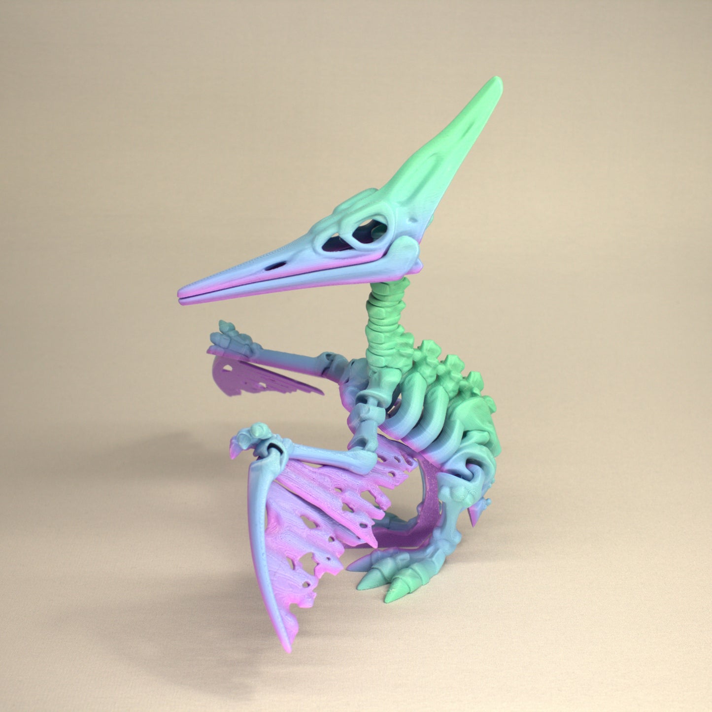 Pteranodon - 3D Printed Dinosaur Skeleton Fidget Toy Flexible Joints
