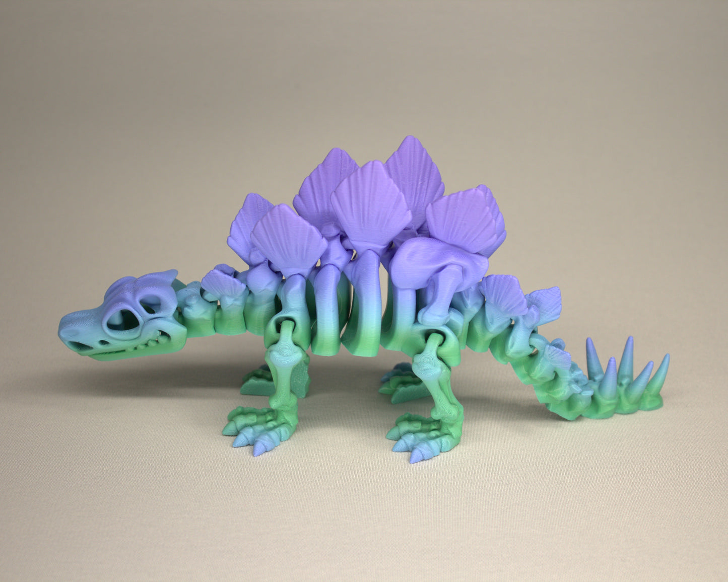Stegosaurus 3D Printed Dinosaur Skeleton Fidget Toy Flexible Joints