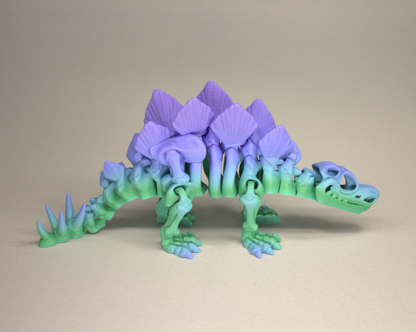 Stegosaurus 3D Printed Dinosaur Skeleton Fidget Toy Flexible Joints