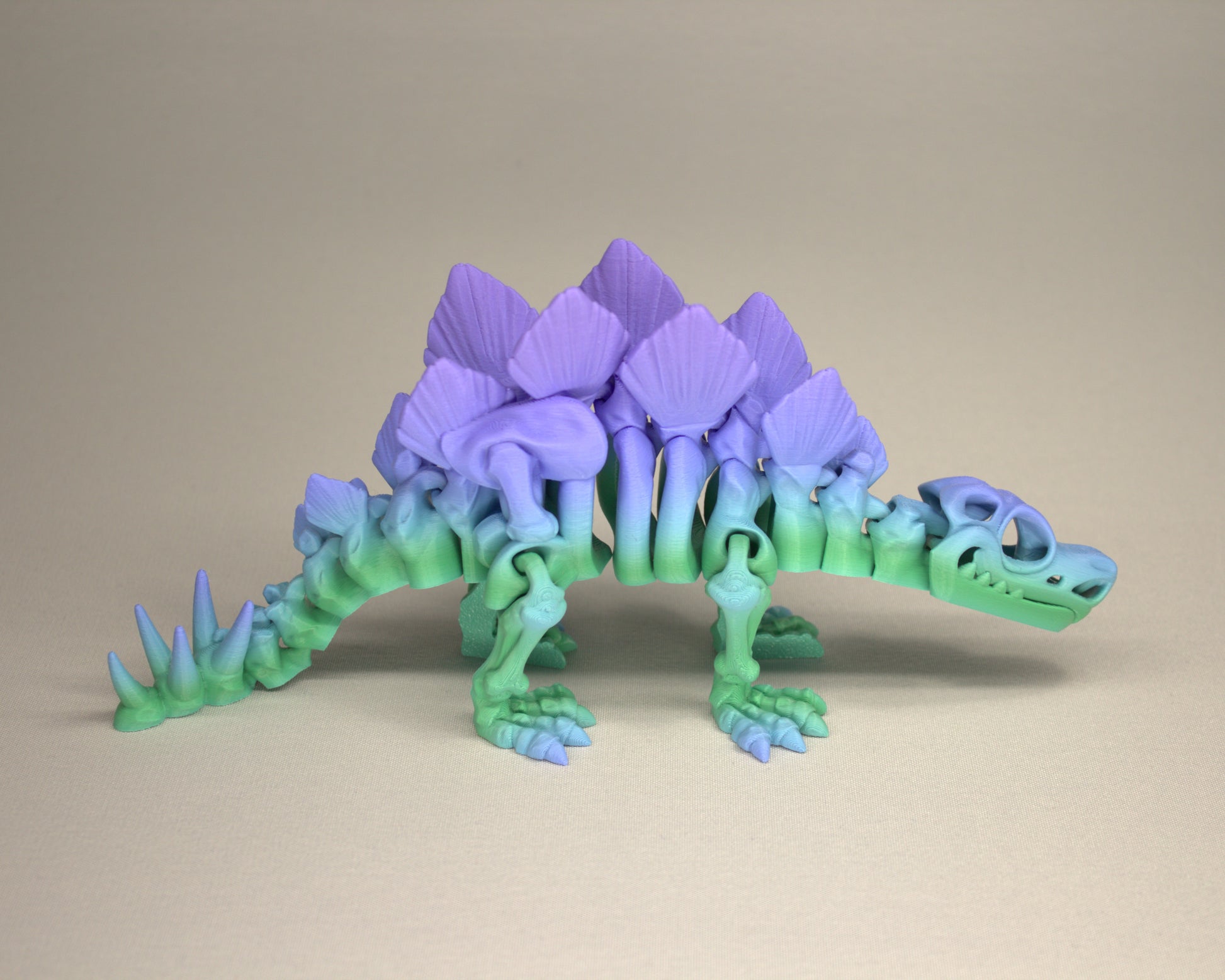Stegosaurus 3D Printed Dinosaur Skeleton Fidget Toy Flexible Joints