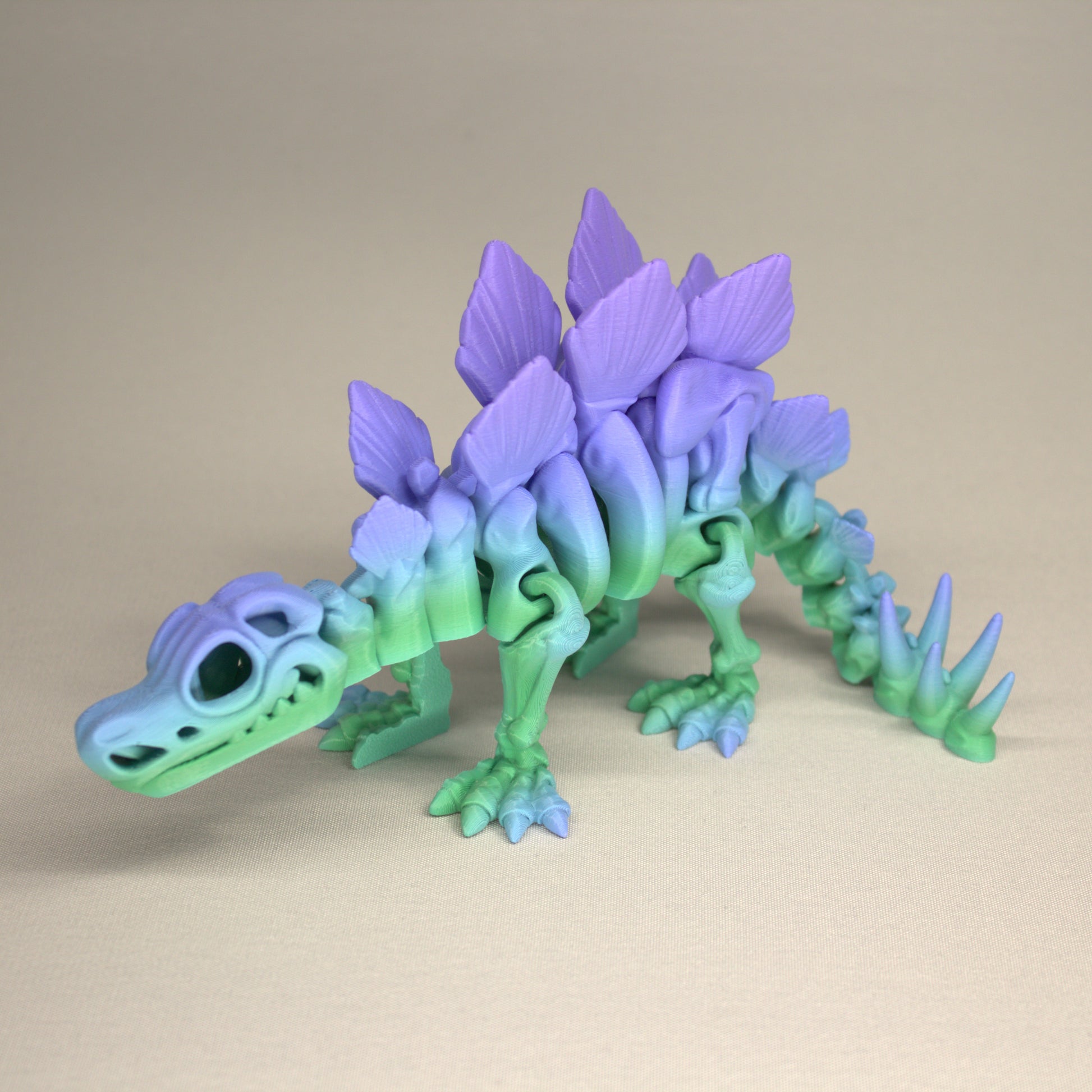 Stegosaurus 3D Printed Dinosaur Skeleton Fidget Toy Flexible Joints