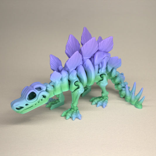 Stegosaurus 3D Printed Dinosaur Skeleton Fidget Toy Flexible Joints