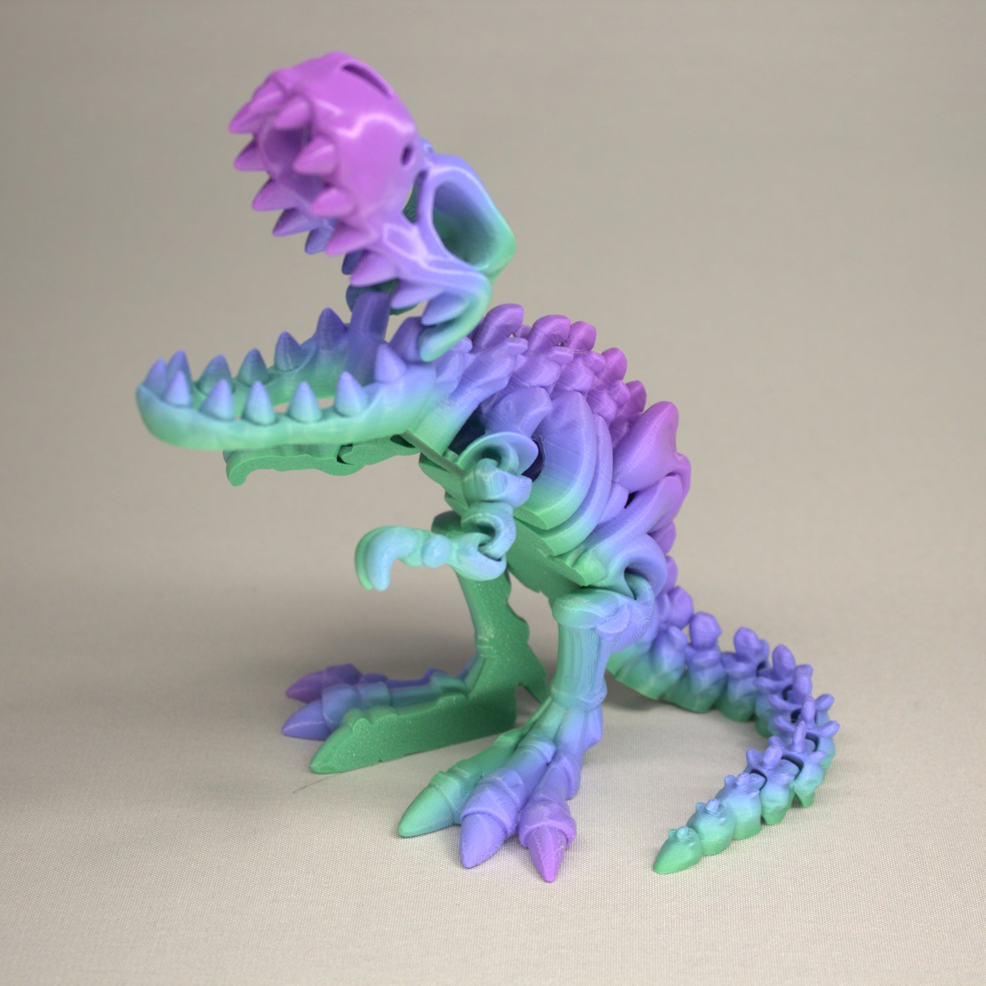 T-Rex 3D Printed Dinosaur Skeleton Fidget Toy Flexible Joints