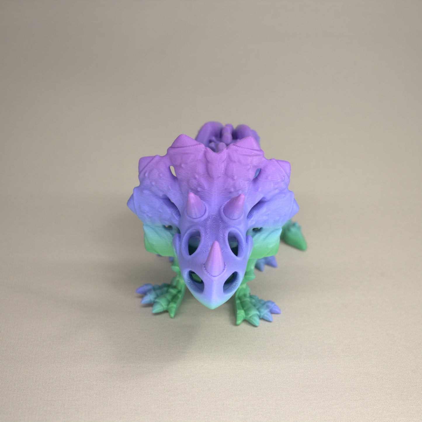 Triceratops - 3D Printed Dinosaur Skeleton Fidget Toy Flexible Joints