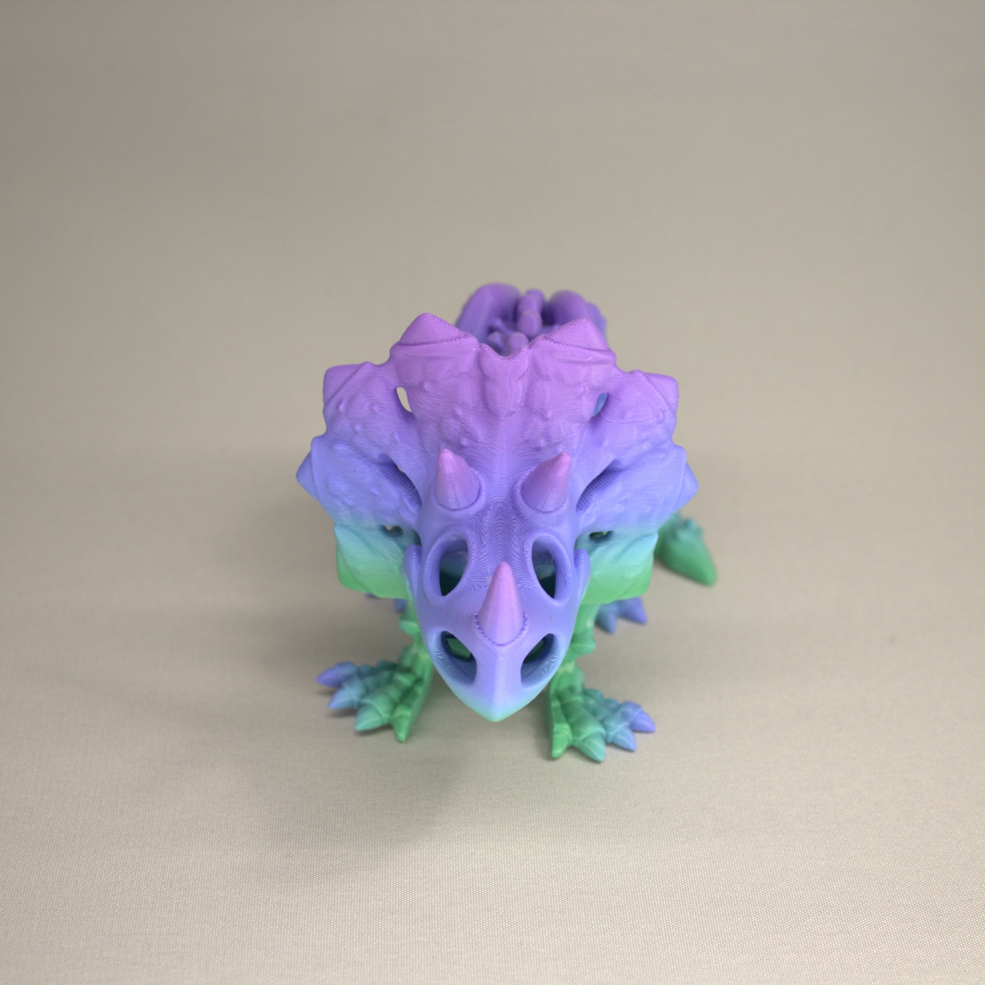 Triceratops - 3D Printed Dinosaur Skeleton Fidget Toy Flexible Joints