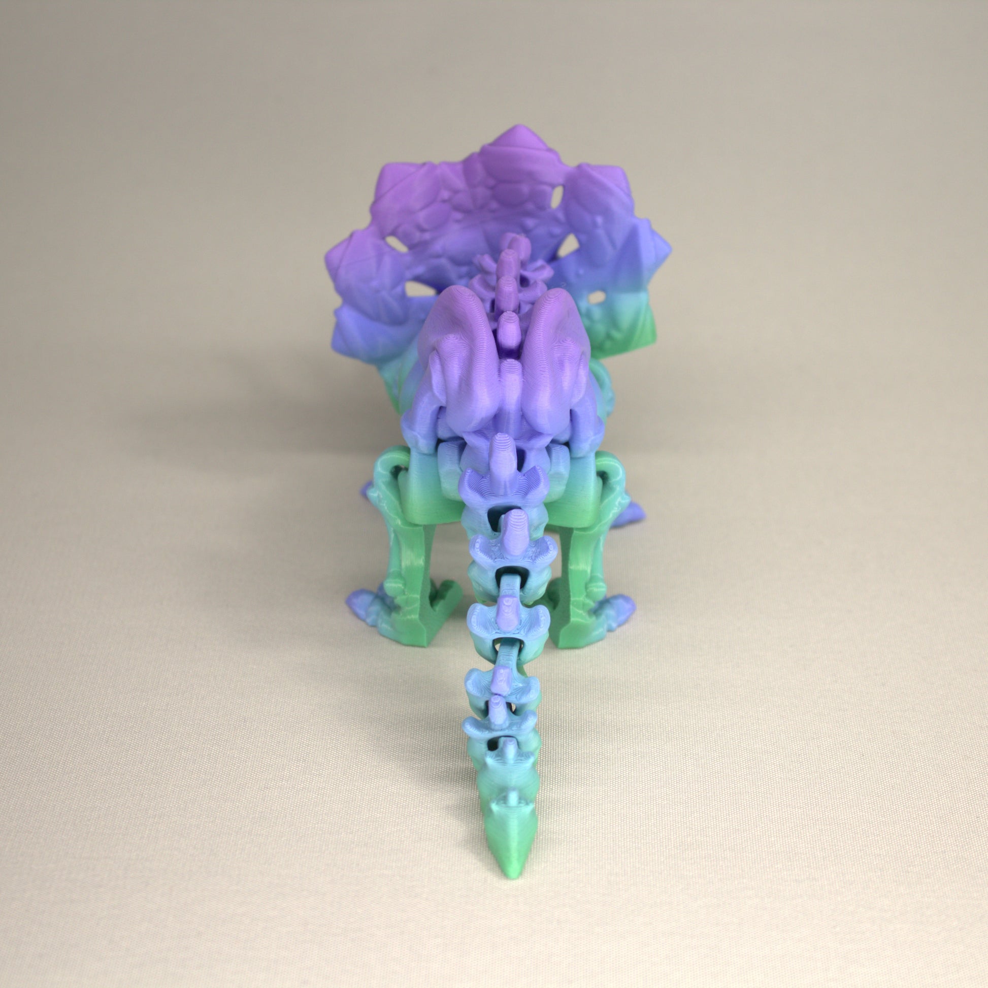 Triceratops - 3D Printed Dinosaur Skeleton Fidget Toy Flexible Joints