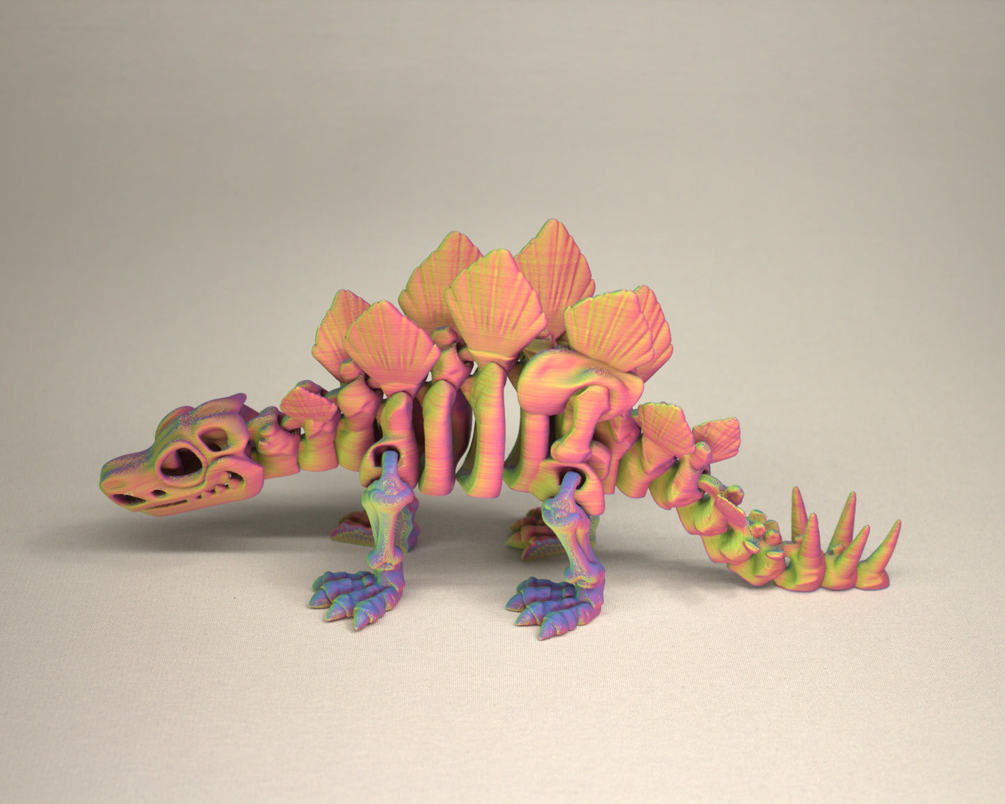 Stegosaurus 3D Printed Dinosaur Skeleton Fidget Toy Flexible Joints