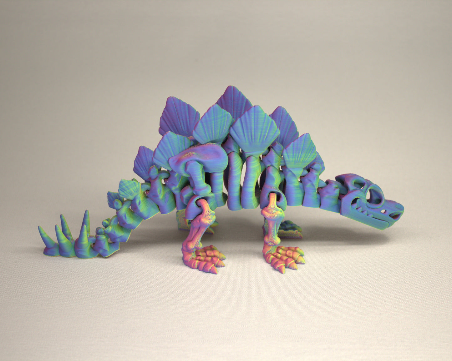 Stegosaurus 3D Printed Dinosaur Skeleton Fidget Toy Flexible Joints