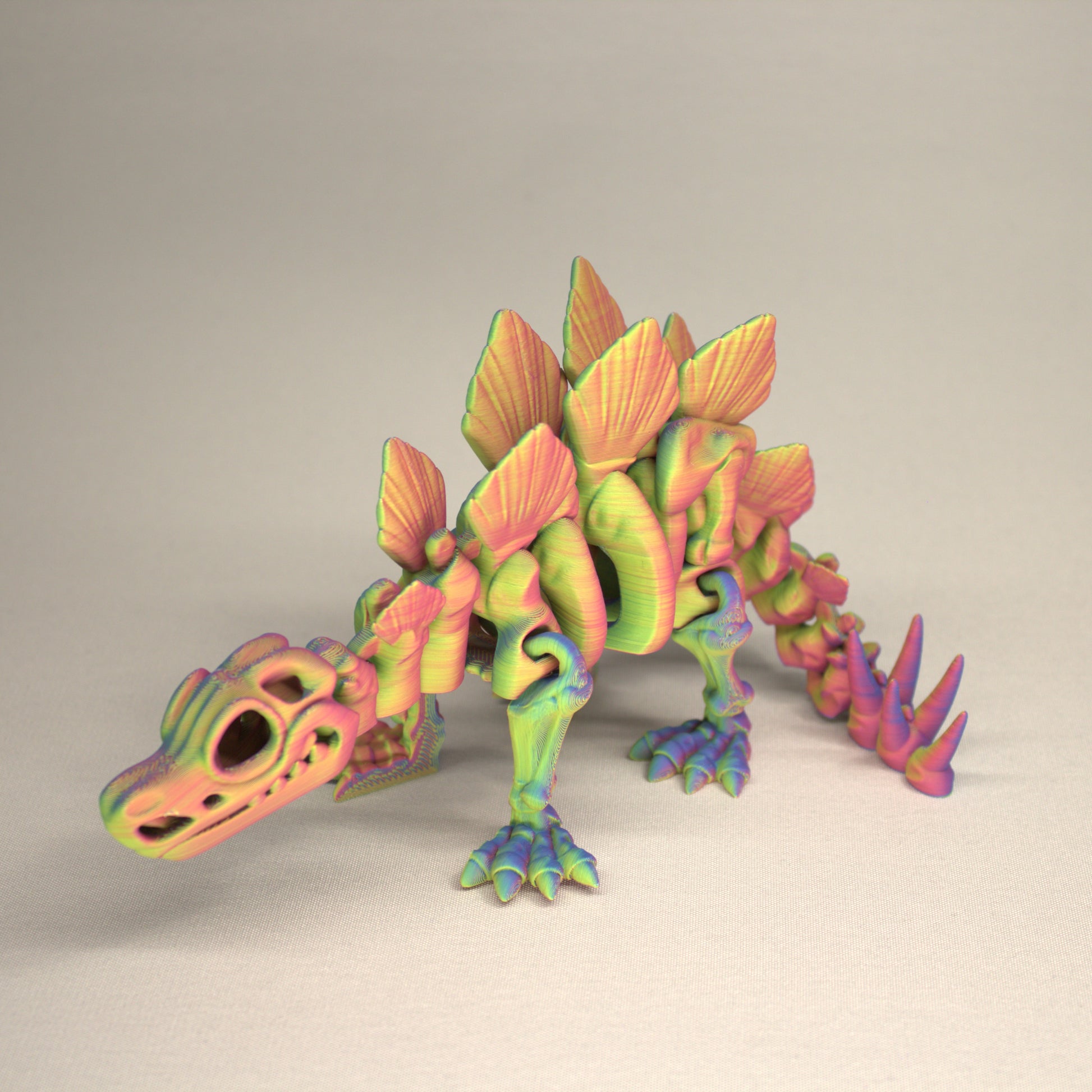 Stegosaurus 3D Printed Dinosaur Skeleton Fidget Toy Flexible Joints