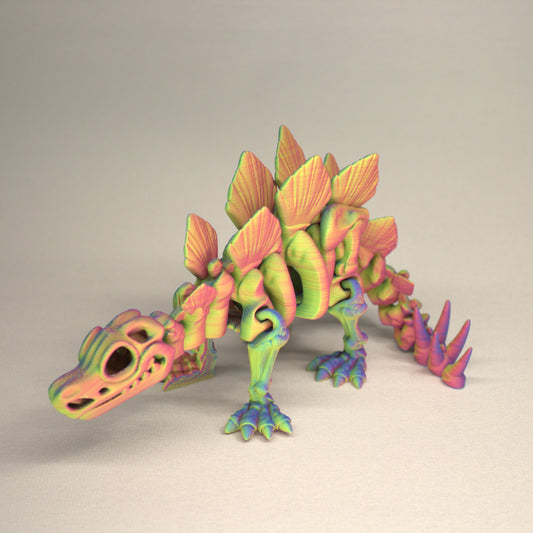 Stegosaurus 3D Printed Dinosaur Skeleton Fidget Toy Flexible Joints