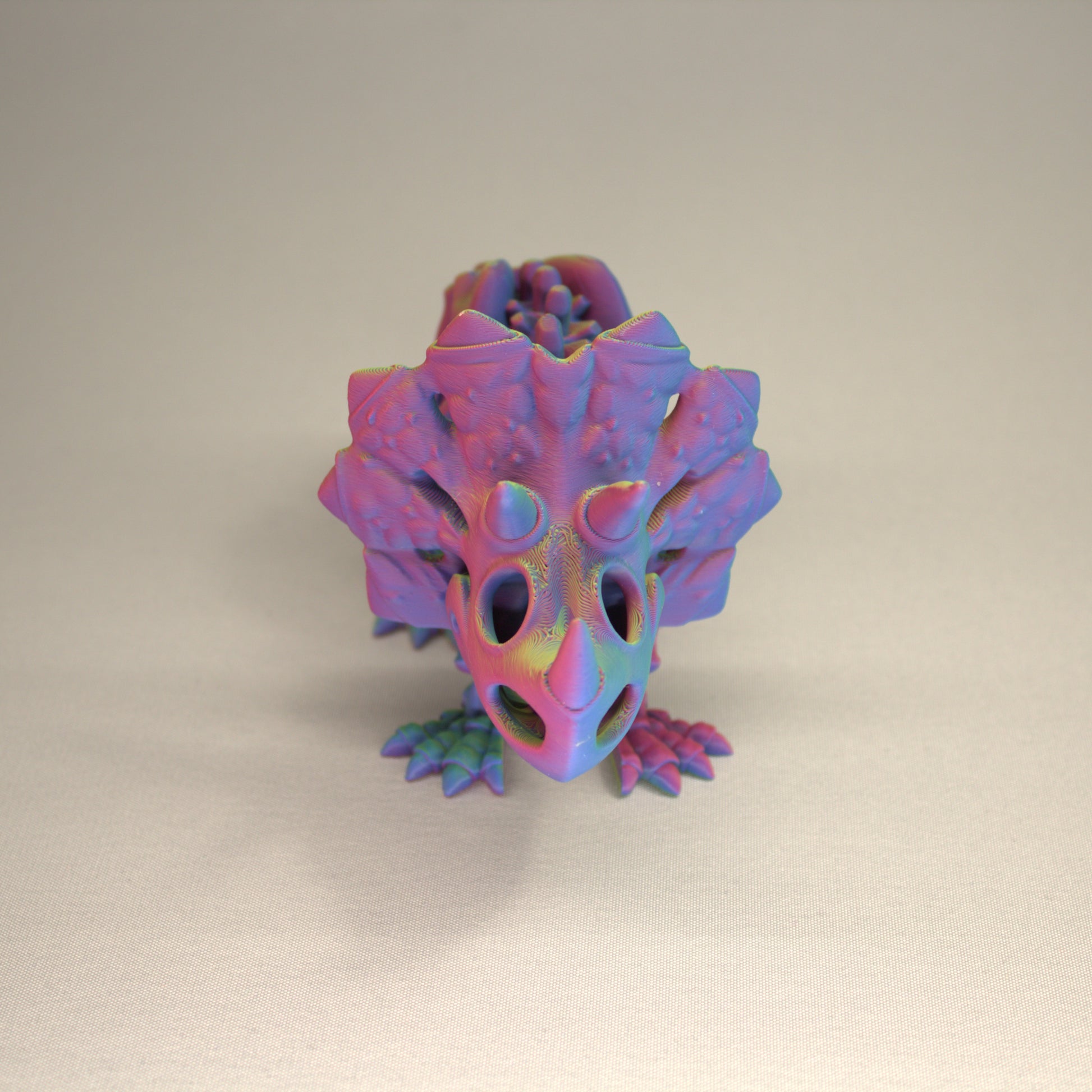 Triceratops - 3D Printed Dinosaur Skeleton Fidget Toy Flexible Joints