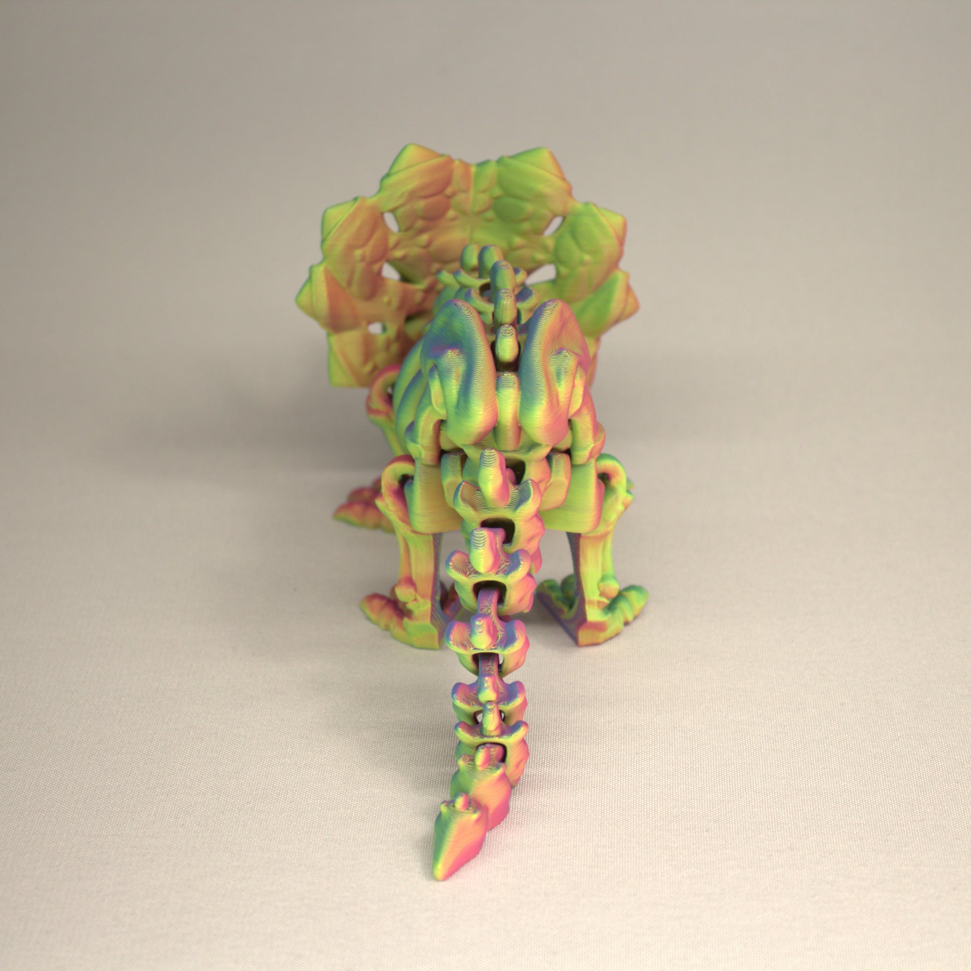 Triceratops - 3D Printed Dinosaur Skeleton Fidget Toy Flexible Joints