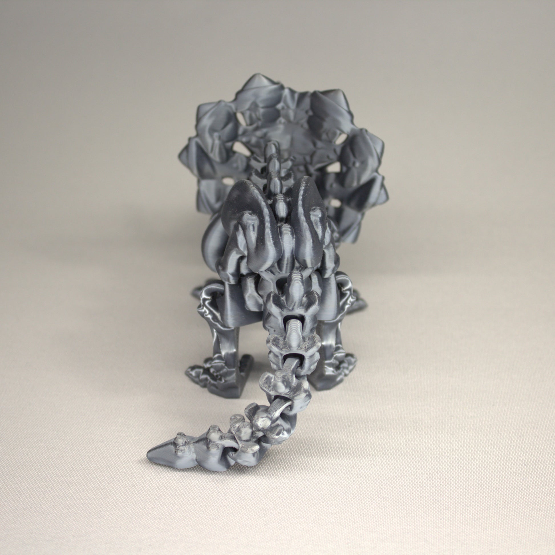 Triceratops 3D Printed Dinosaur Skeleton Fidget Toy Flexible Joints