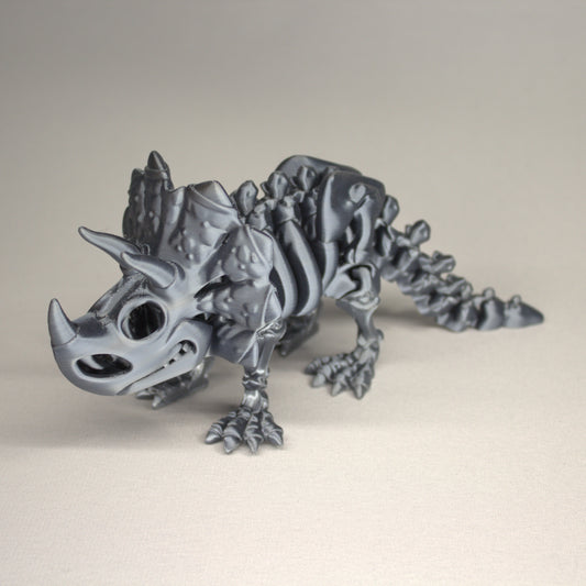 Triceratops 3D Printed Dinosaur Skeleton Fidget Toy Flexible Joints