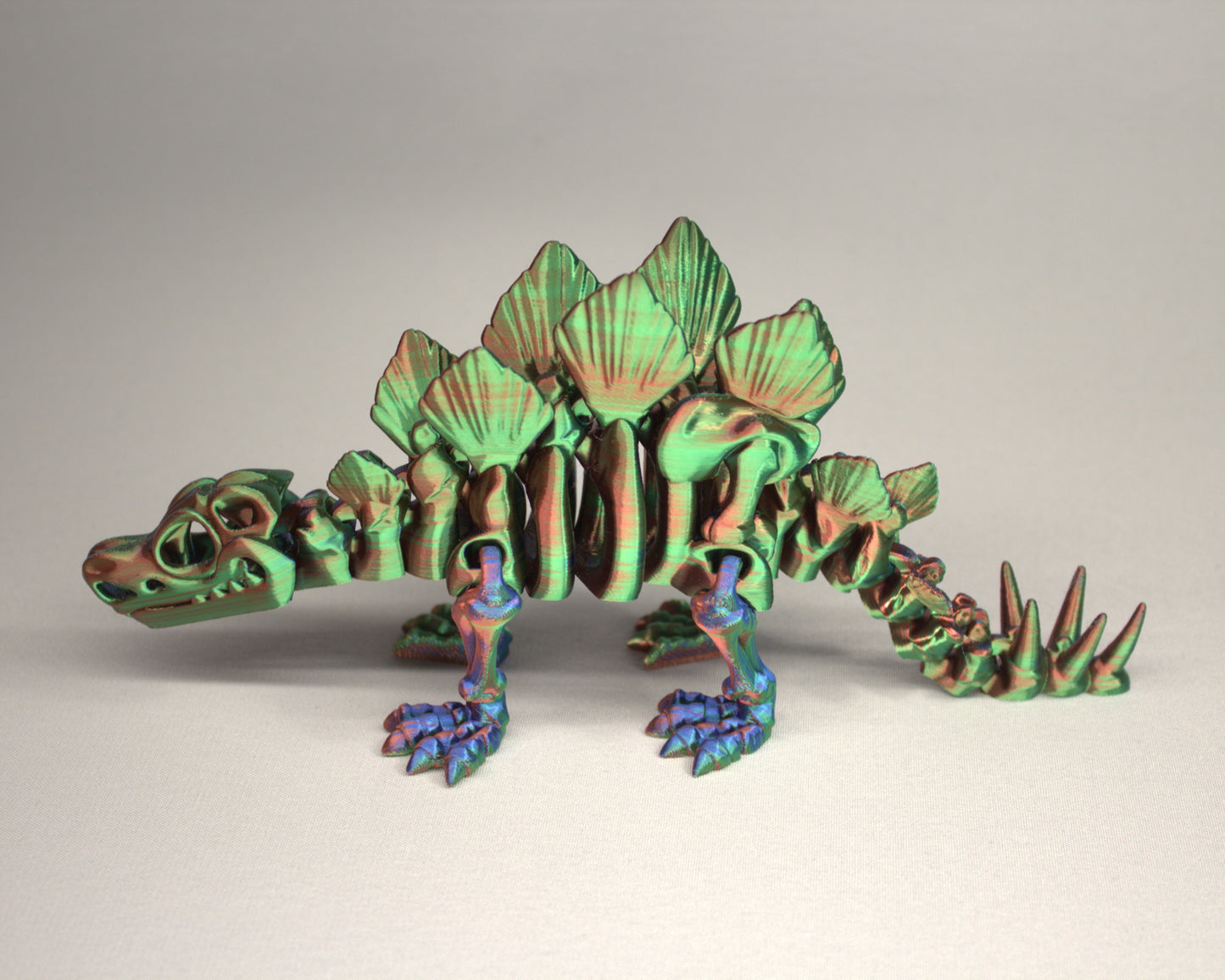 Stegosaurus 3D Printed Dinosaur Skeleton Fidget Toy Flexible Joints