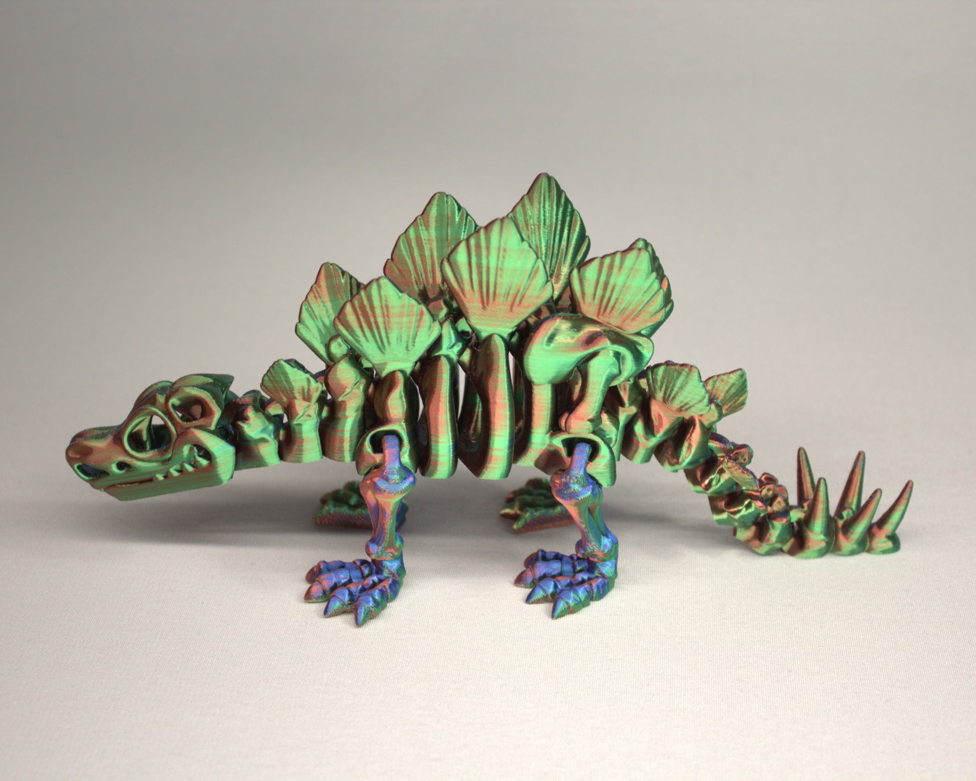 Stegosaurus 3D Printed Dinosaur Skeleton Fidget Toy Flexible Joints