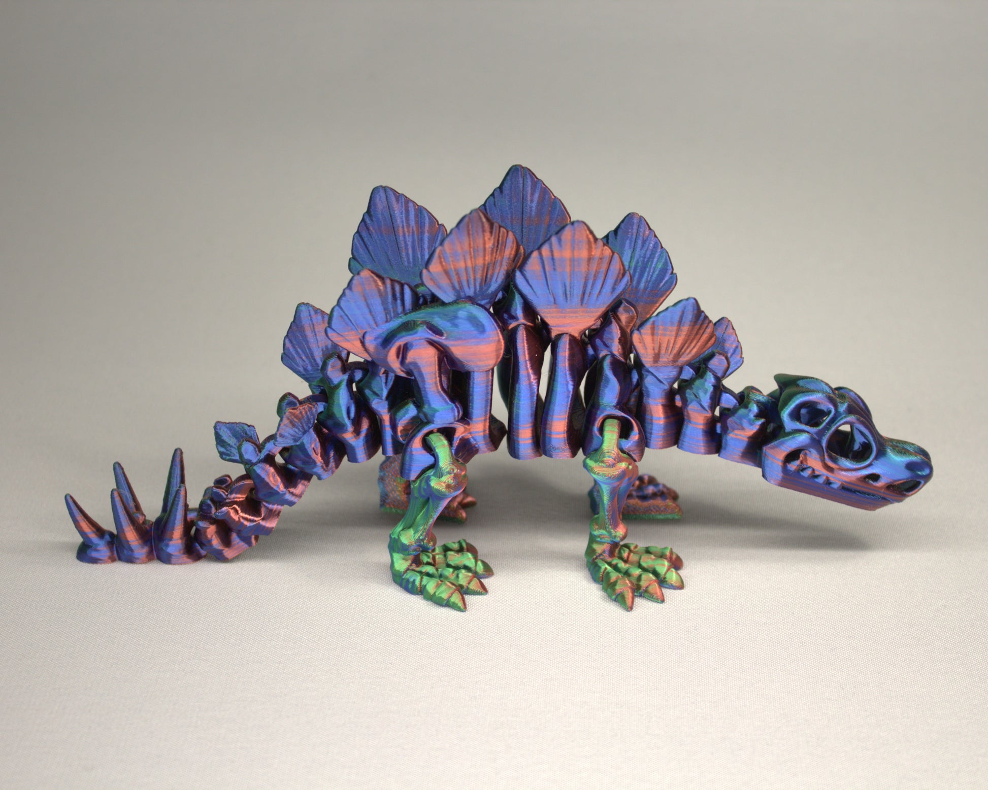 Stegosaurus 3D Printed Dinosaur Skeleton Fidget Toy Flexible Joints