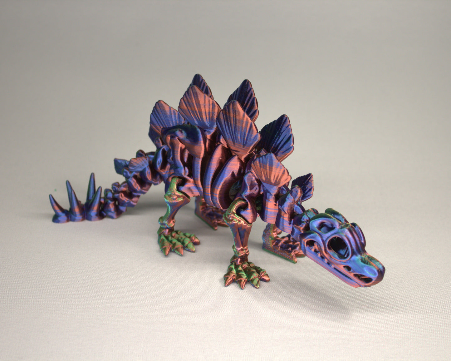Stegosaurus 3D Printed Dinosaur Skeleton Fidget Toy Flexible Joints