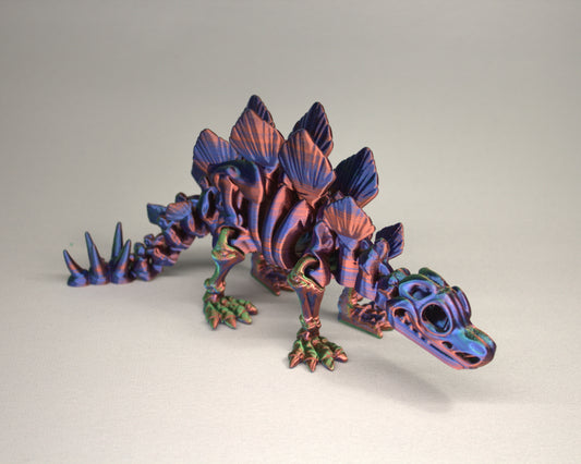Stegosaurus 3D Printed Dinosaur Skeleton Fidget Toy Flexible Joints