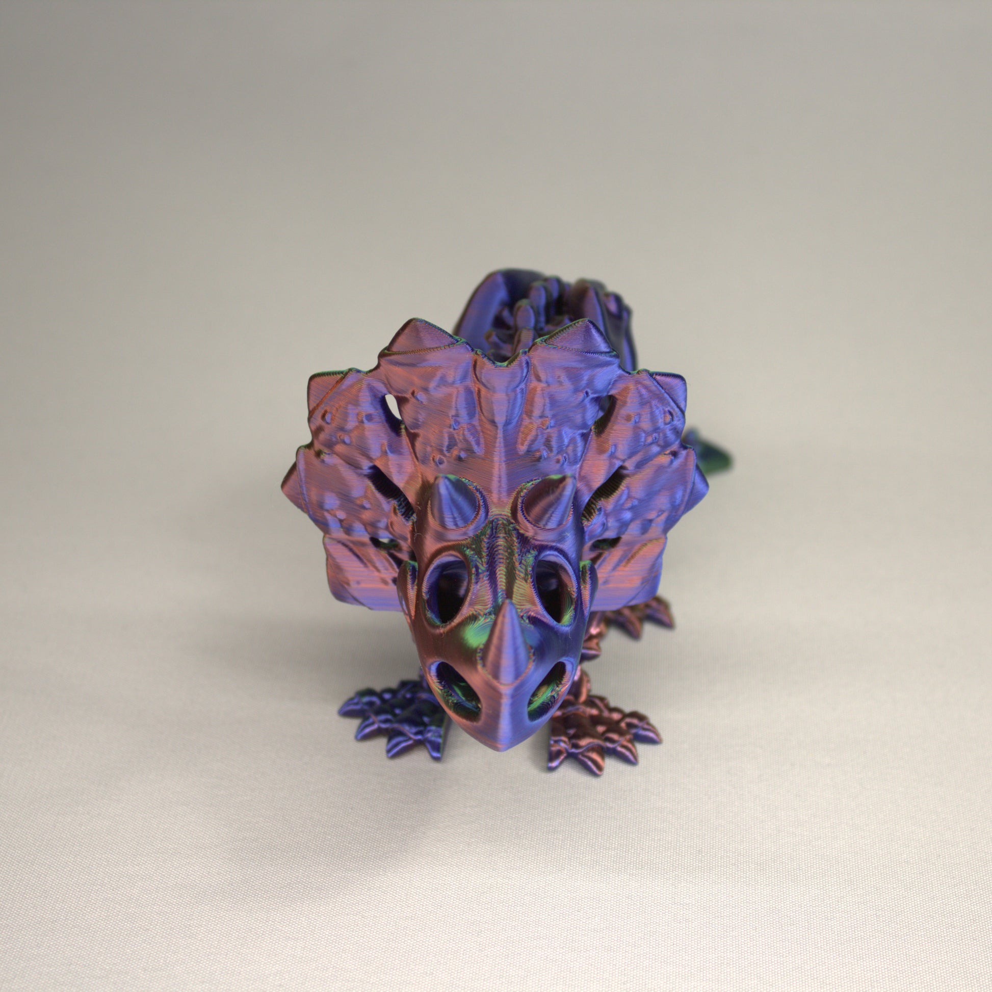 Triceratops 3D Printed Dinosaur Skeleton Fidget Toy Flexible Joints