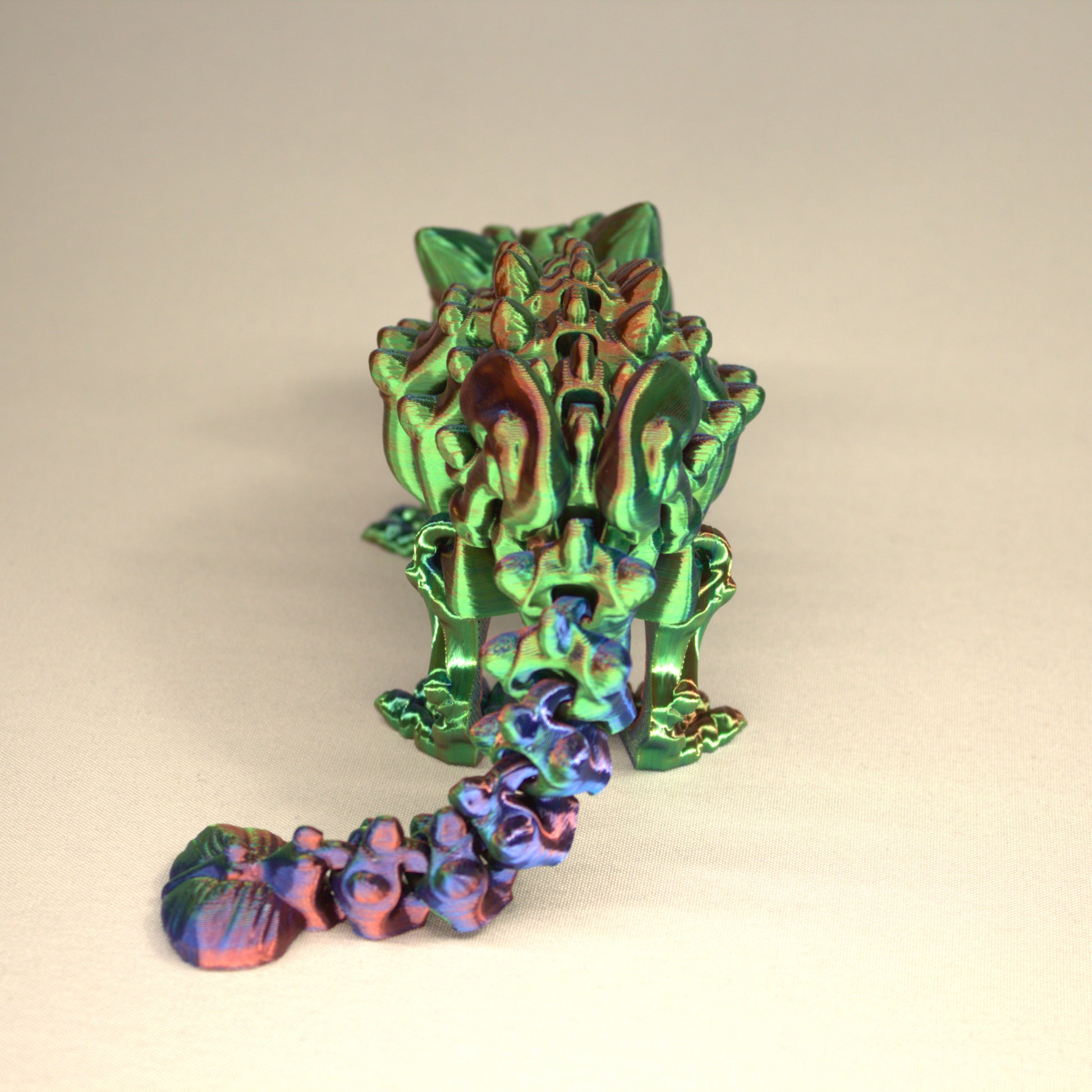 3D printed articulated Ankylosaurus skeleton toy, pre-assembled, colorful, durable educational dinosaur figure