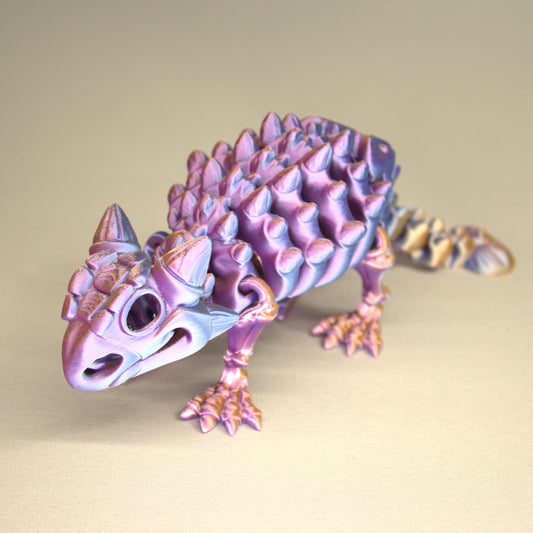 3D printed articulated Ankylosaurus skeleton toy, pre-assembled, colorful, durable educational dinosaur figure
