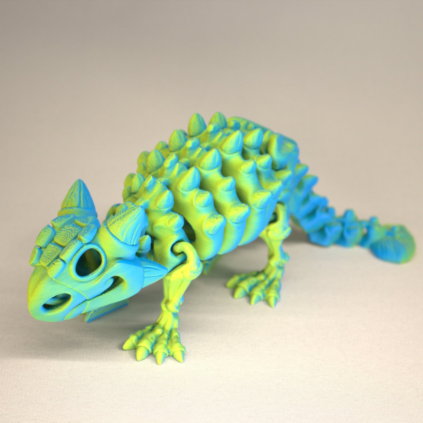 3D printed articulated Ankylosaurus skeleton toy, pre-assembled, colorful, durable educational dinosaur figure