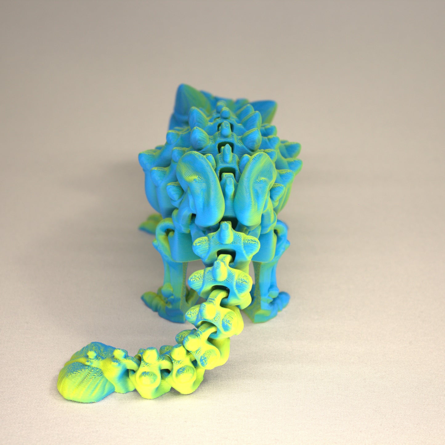 3D printed articulated Ankylosaurus skeleton toy, pre-assembled, colorful, durable educational dinosaur figure
