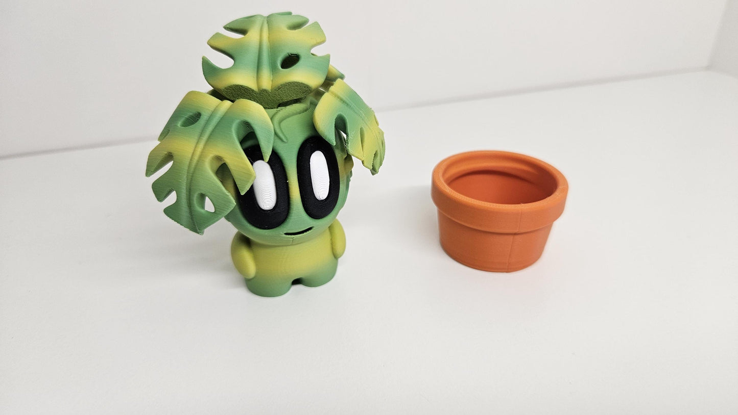 Medium Sized Monstero Figure with Detachable Plant Pot