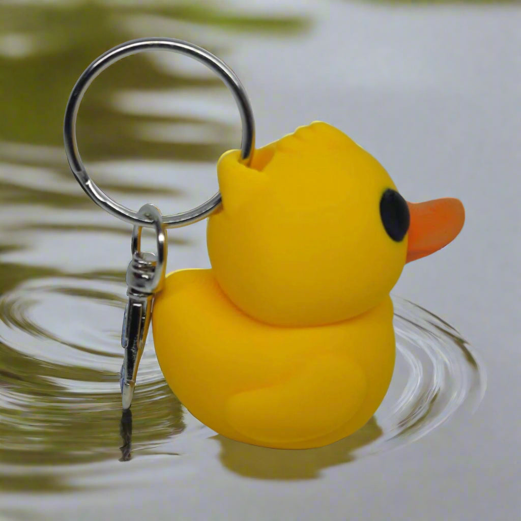 Cute Duck Keyring / Key Chain In Yellow with Surprise Hidden Legs