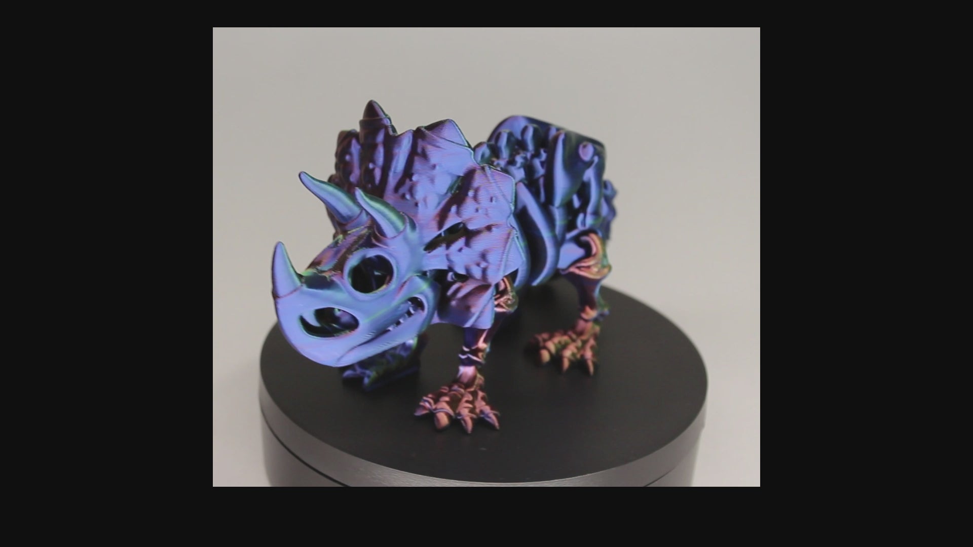 Triceratops 3D Printed Dinosaur Skeleton Fidget Toy Flexible Joints