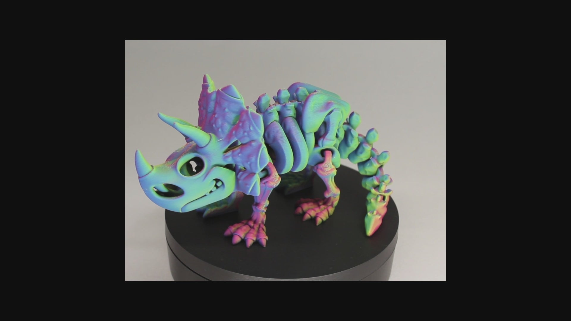 Triceratops - 3D Printed Dinosaur Skeleton Fidget Toy Flexible Joints