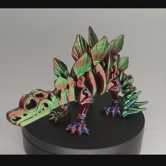 Stegosaurus 3D Printed Dinosaur Skeleton Fidget Toy Flexible Joints