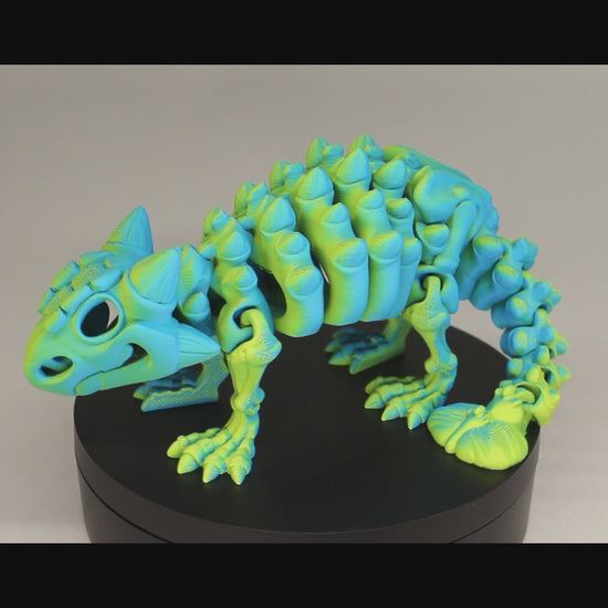 3D printed articulated Ankylosaurus skeleton toy, pre-assembled, colorful, durable educational dinosaur figure
